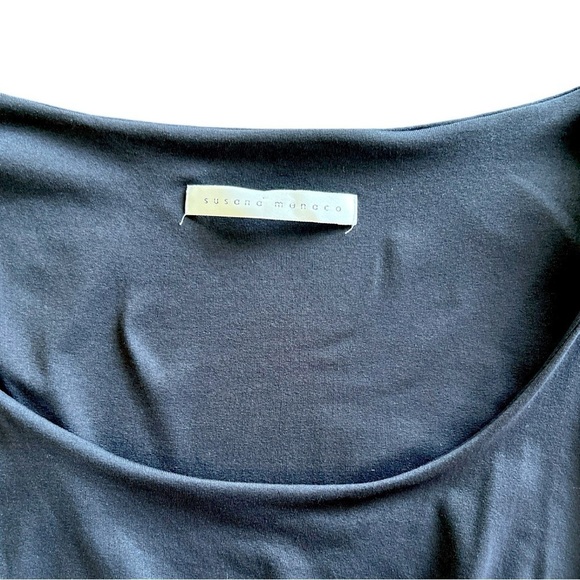 Susana Monaco Greta Long  Sleeve Black Mini Dress size Large - Picture 4 of 7